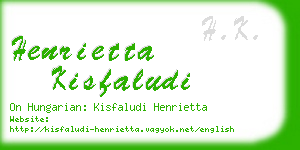 henrietta kisfaludi business card